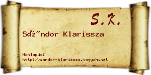 Sándor Klarissza névjegykártya