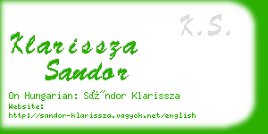klarissza sandor business card
